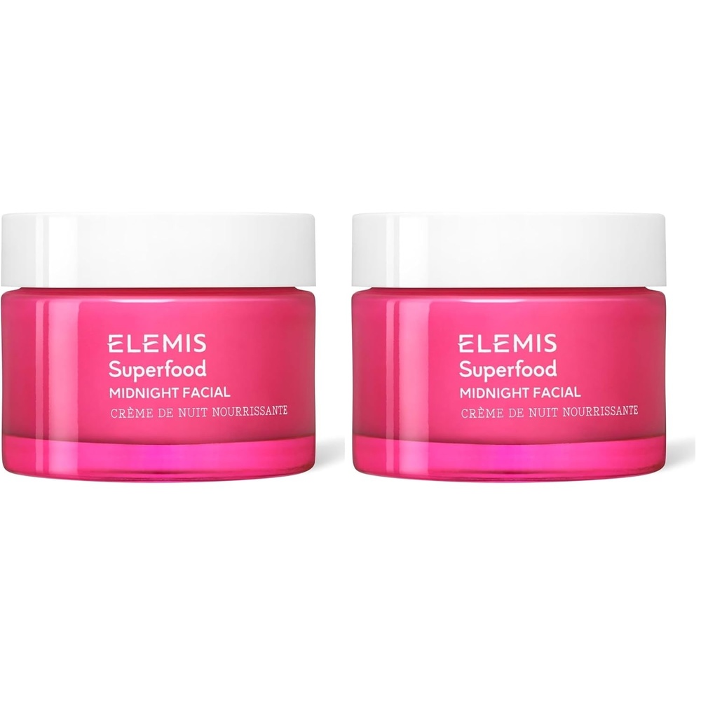 image:imageELEMIS Superfood Midnight Facial Moisturizer Face Cream Hydrating Face Moisturizer for Dry Skin Overnight Facial Cream with Camu Camu169 Fl Oz Pack of 2